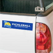 Pickleball Tropical Palm Tree Sun Je aangepaste te Bumpersticker (Op Truck)