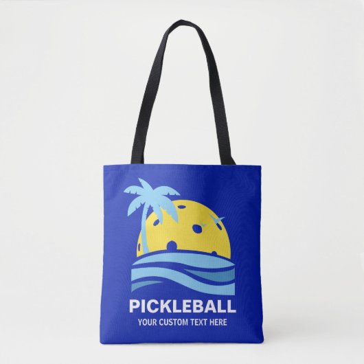 Pickleball Tropical Palm Tree Sun Je aangepaste te Draagtas (Voorkant)