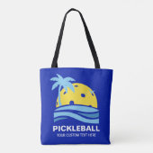 Pickleball Tropical Palm Tree Sun Je aangepaste te Draagtas (Achterkant)