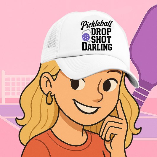 Pickleball Trucker Hat Drop Shot Darling Trucker Pet
