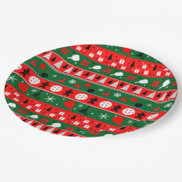 Pickleball Ugly Sweater Holiday Papieren Bordje