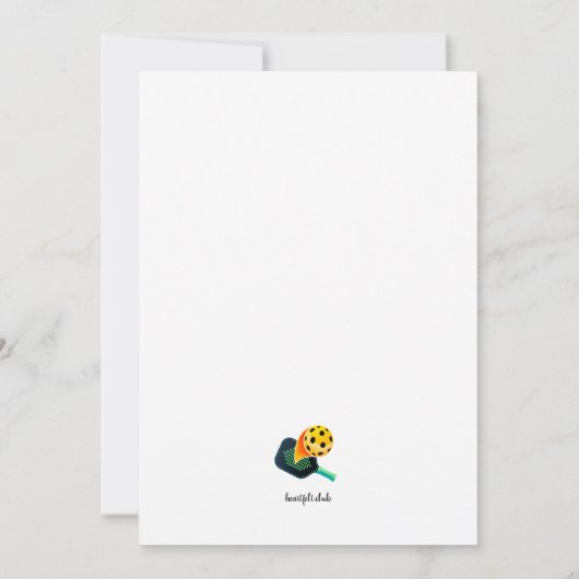 pickleball-uitnodiging kaart (Achterkant)