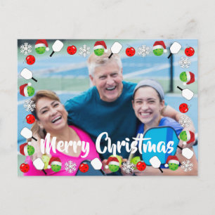 Pickleball Vakantie Foto Frame Prettig Kerstfeest Briefkaart
