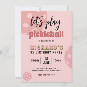 Pickleball Verjaardag Pickleball Pink Sports Party Kaart