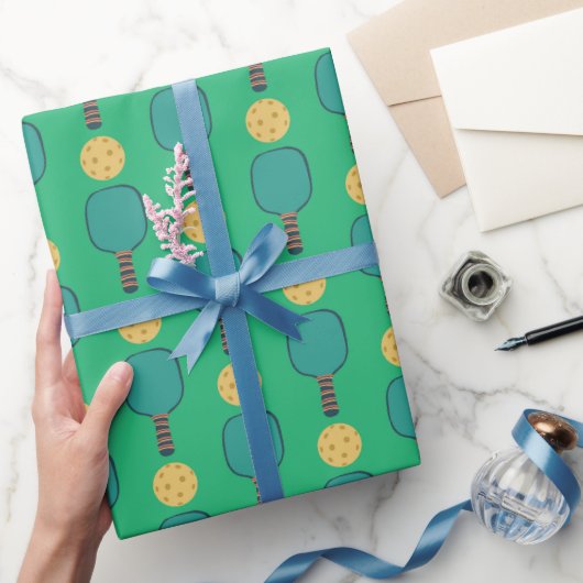 Pickleball Verjaardagsfeest Groen Cadeaupapier (Geschenken)