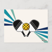 Pickleball Verjaardagsfeest Retro  Briefkaart (Achterkant)