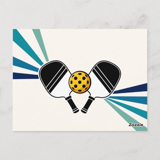 Pickleball Verjaardagsfeest Retro  Briefkaart (Achterkant)