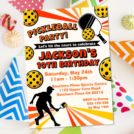 Pickleball Verjaardagsfeest Retro  Spelers Kaart