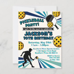 Pickleball Verjaardagsfeest Retro Vintage Prentbri Briefkaart