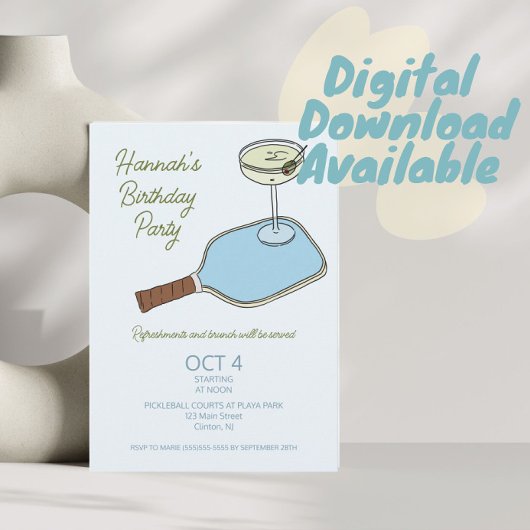 Pickleball verjaardagsfeestje kaart