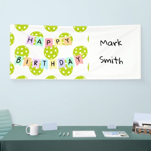 Pickleball verjaardagsfeestje spandoek (Beurs)