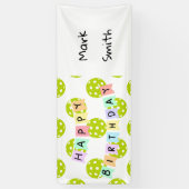 Pickleball verjaardagsfeestje spandoek (Verticaal)