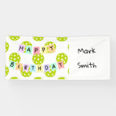 Pickleball verjaardagsfeestje spandoek (Horizontaal)