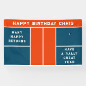 Pickleball verjaardagsfeestje spandoek (Horizontaal)