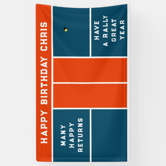 Pickleball verjaardagsfeestje spandoek (Verticaal)