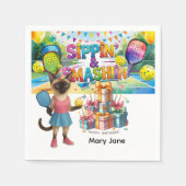 Pickleball verjaardagsfeestje thema servet (Voorkant)