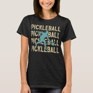 Pickleball vijf keer met een speler die bal raakt t-shirt