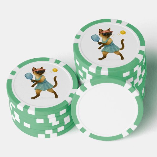 Pickleball voor Siamese kattenliefhebbers Poker Chips (Opstapeling)