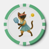 Pickleball voor Siamese kattenliefhebbers Poker Chips (Voorkant)