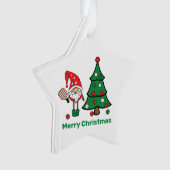 Pickleball Vrolijke Kerstster Ornament (voorkant)
