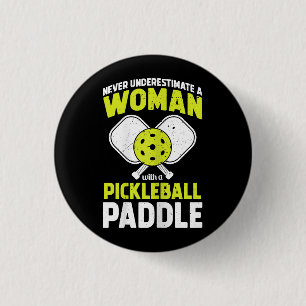 Pickleball Vrouw Funny Pickleball Speler Cadeau Ronde Button 3,2 Cm