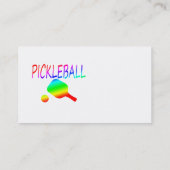 pickleball w paddle and ball rainbow. visitekaartje (Achterkant)