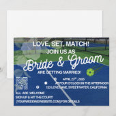Pickleball Wedding Invitation - Modern Court Sport Kaart (Voorkant / Achterkant)