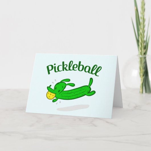 Pickleball Wenskaart - Pickles de hond Kaart (Voorkant)