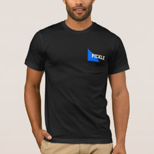 PICKLEBALL Witte Tekst Helder Blauw Driehoek Wedge T-shirt