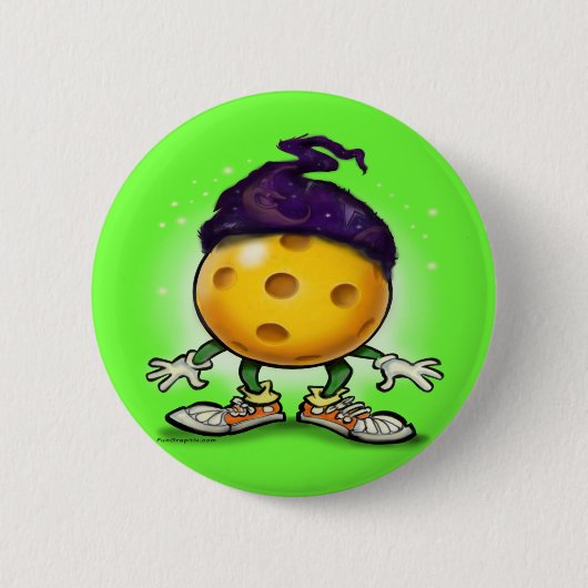 Pickleball Wizard Ronde Button 5,7 Cm (Voorkant)