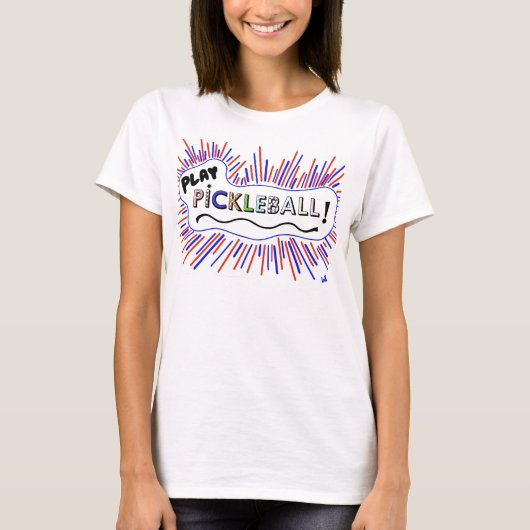 Pickleball womens t-shirt speler (Voorkant)