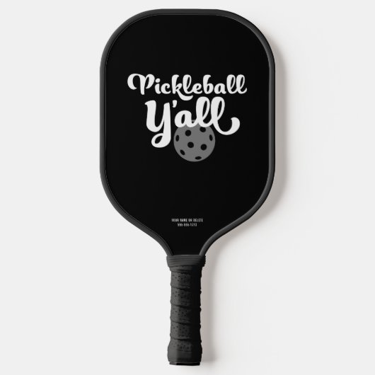 Pickleball Y helemaal grappig zwart en wit uniek Pickleball Paddle (Achterkant)