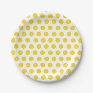 Pickleball Yellow Polka Dot Balls White Sports Papieren Bordje