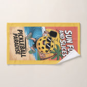 Pickleball zon plezier en plakjes grappige vakanti handdoek (Handdoek)