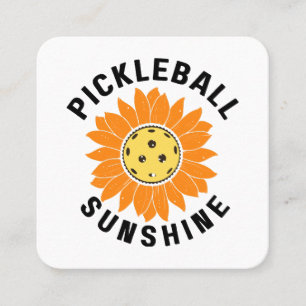 Pickleball zonneschijn vierkante visitekaartje