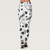 Pickleball zwart-wit patroon Court Graphic Leggings (Achterkant)