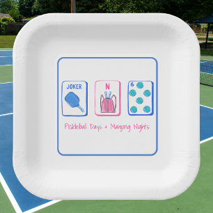 Pickleballdagen & Mahjong-avonden Feest Papieren Bordje