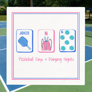 Pickleballdagen & Mahjong-avonden Tile-feestje Servet