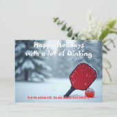 Pickleball🎅Derde Shot Drop & Kerst Pop Feestdagenkaart (Staand voorkant)