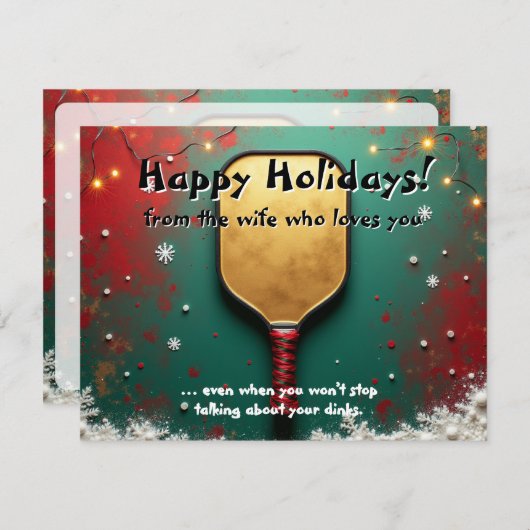 Pickleball🎅Dinkmas Devotion Feestdagenkaart (Voorkant / Achterkant)