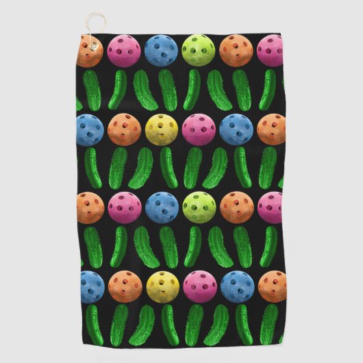 Pickleballen en Pickles Sweat Towel Golfhanddoek (Voorkant)