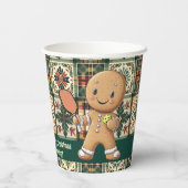 Pickleball🎄Gingerbread Dink Papieren Bekers (Achterkant)