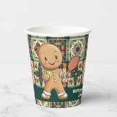 Pickleball🎄Gingerbread Dink Papieren Bekers (Voorkant)