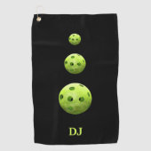 Pickleballs Green Initials Sweat Serviettes (Devant)