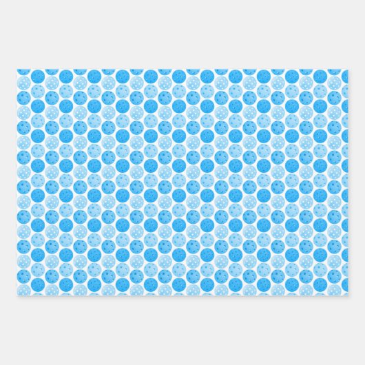 Pickleballs - Groen, Sinaasappel en Blauw op Wit Inpakpapier Vel (Voorkant 3)