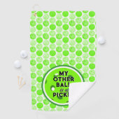 Pickleballs Groen Wit Mijn andere bal is een augur Golfhanddoek (Insitu)