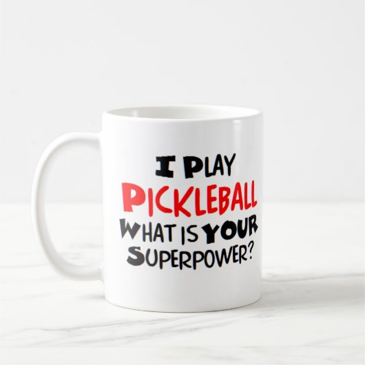 pickleballspeler koffiemok (Links)