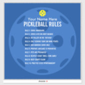 Picklebalregels en sportetiquette vinylsticker sticker (Vel)
