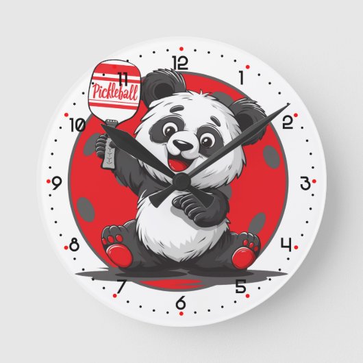 PicklePanda Smash Time Pickleball Ronde Klok (Voorkant)
