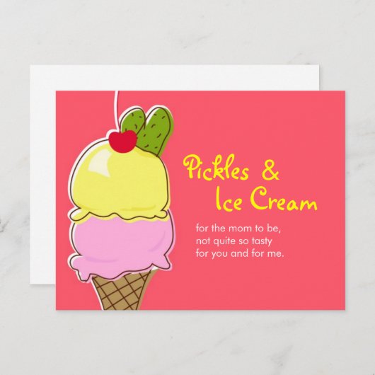 Pickles en Ice Cream Briefkaart Uitnodigingen (Voorkant / Achterkant)